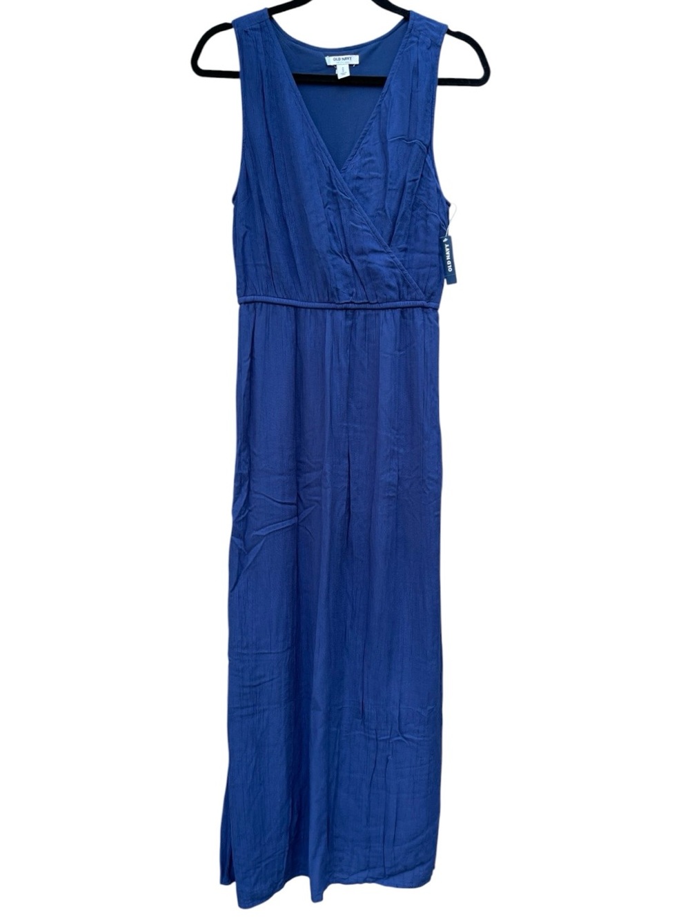 NWT Old Navy Royal Blue Sleeveless Faux-Wrap Maxi Dress Size M